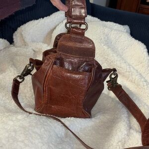 Happy Cow stylish Brown Leather Crossbody Bag